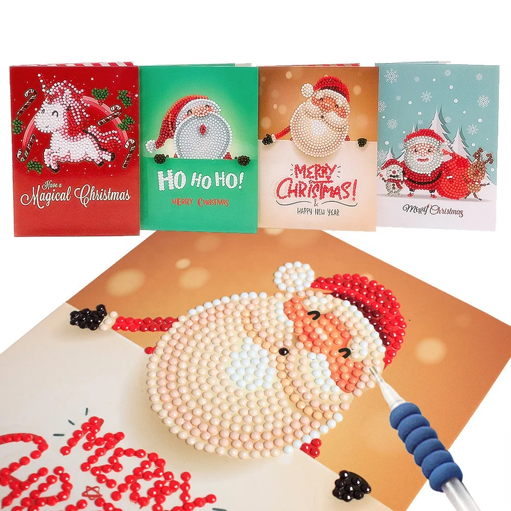 
2021 new arrivals 5d Diamond painting christmas cards diy Greeting Festival Cards Gifts 