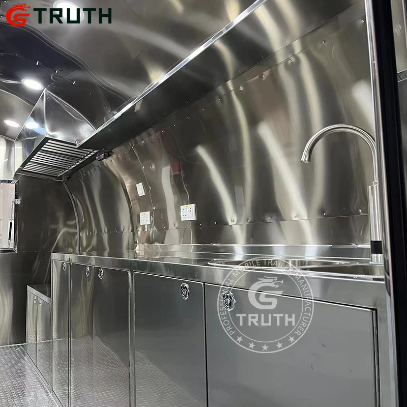 Outdoor Stainless Steel Home Use Restaurant Commercial Multifunction Food Cart Food Truck for Retail