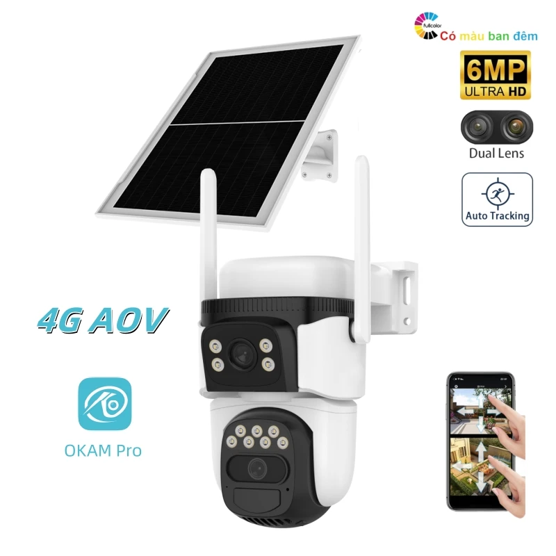 2K Available 24/7 Rainy Days Low Power Consumption AOV Video 4G Solar Camera PIR Detection AI Motion Human Tracking Cam BG621DR