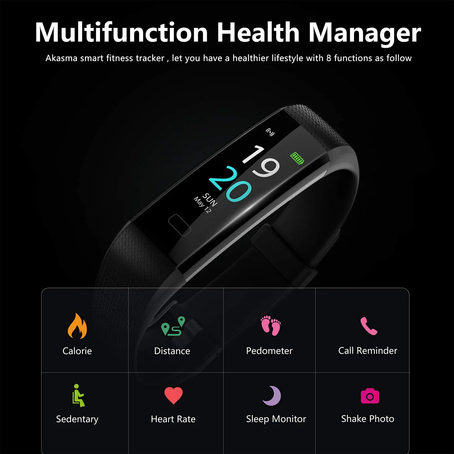 S5 2.0 Ip68 Touch Screen Wearfit Heartbeat Fitness Tracker Watch Rohs Fc Ce Couple Wristband Smart Watch Bracelet Smart Bracelet