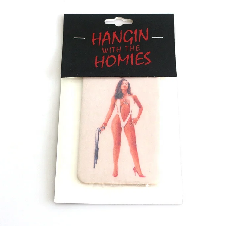 Gifts promotional printed hanging paper women sexy scents home toilet air freshener