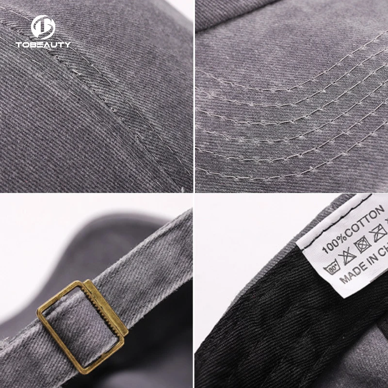 Wholesale Classic 6 Panel Adjustable Custom 3D Embroidery Logo Basic Gorros Wash Denim Plain Sport Men Baseball Hat Cap