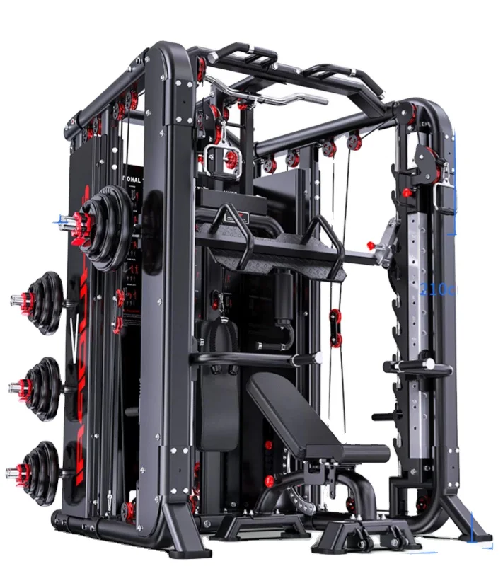 Household use multi functional fitness equipment gym smith machine comprehensive training device squat rack fitness equipment