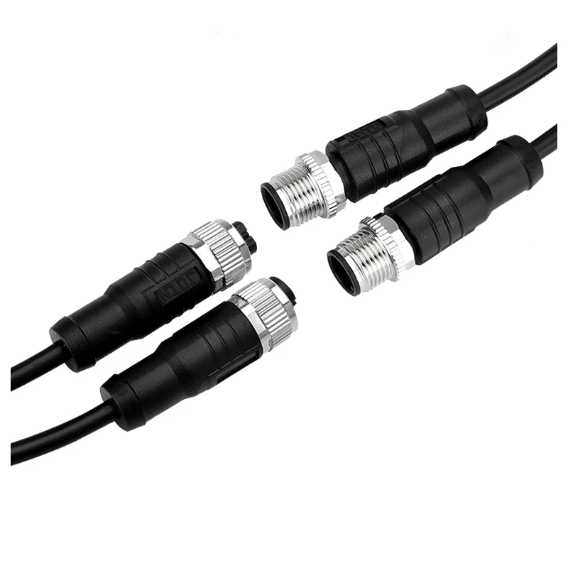 Industrial Male Female Aviation Plug Connectors Forming Connection Line 2 3 4 5 8-Core M12 Waterproof Connector