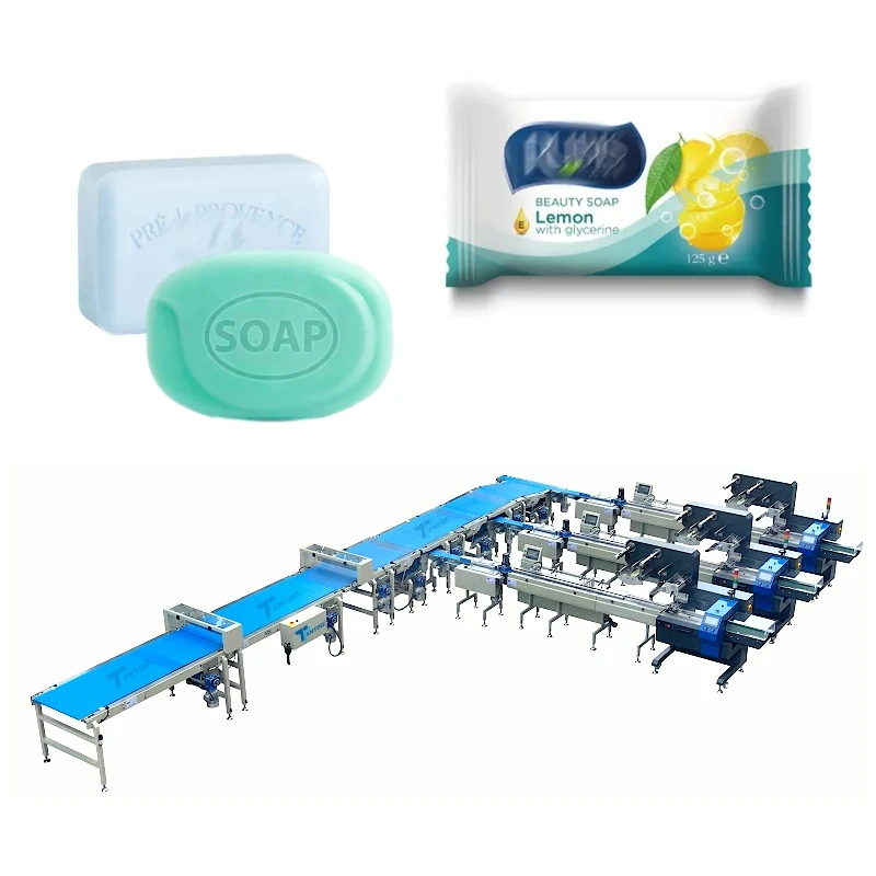 Easy to operate automatic horizontal bath beauty hotel soap packing machine line