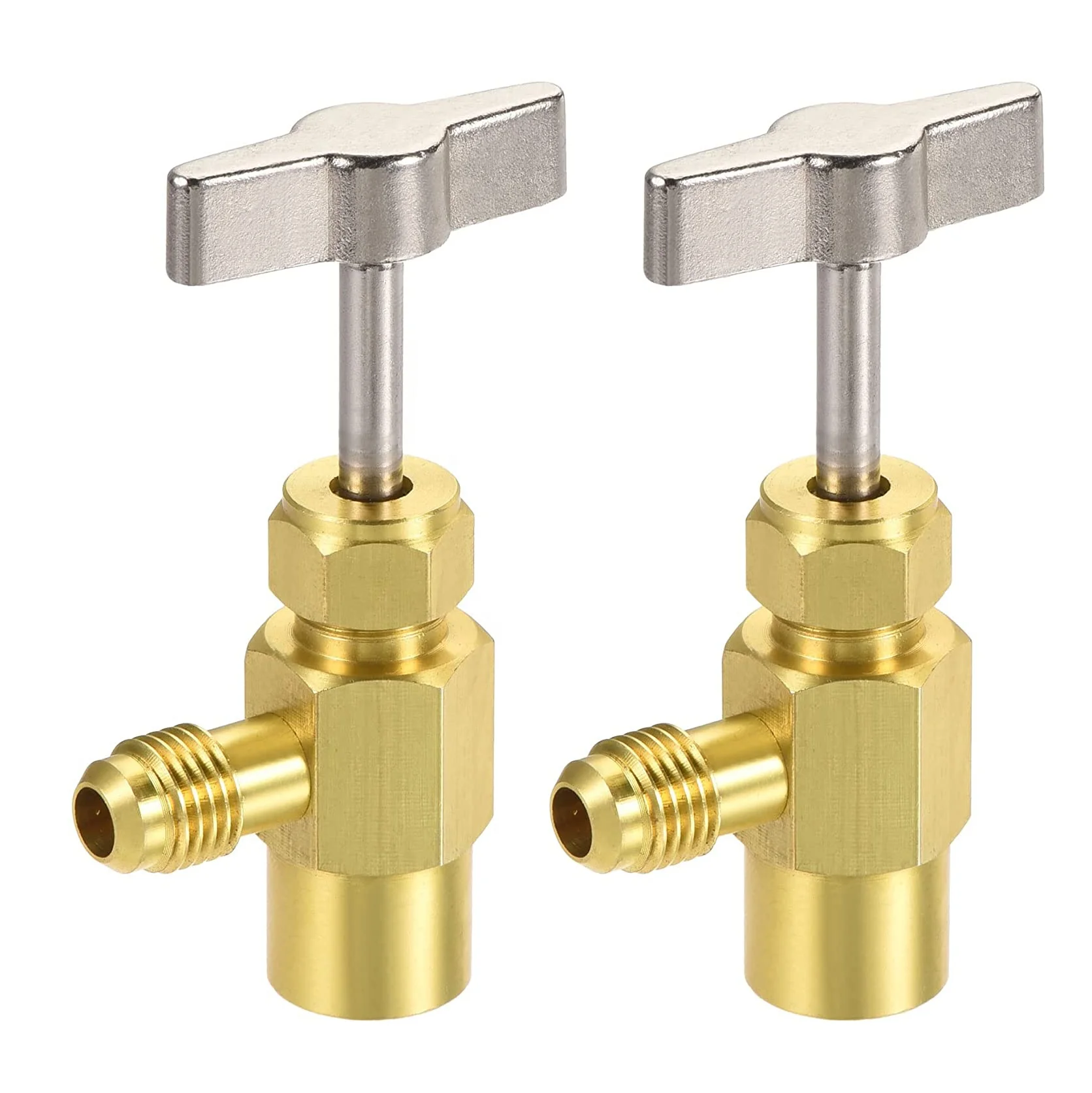 Self-sealing Can Tap Valve 1/2 Acme to 1/4 SAE Thread Can Bottle Tap Opener for Refrigeration A/C Charging