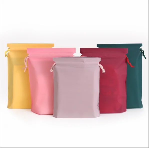 Custom Promotional custom printing frosted matte PVC/EVA drawstring clothes/cosmetic bags