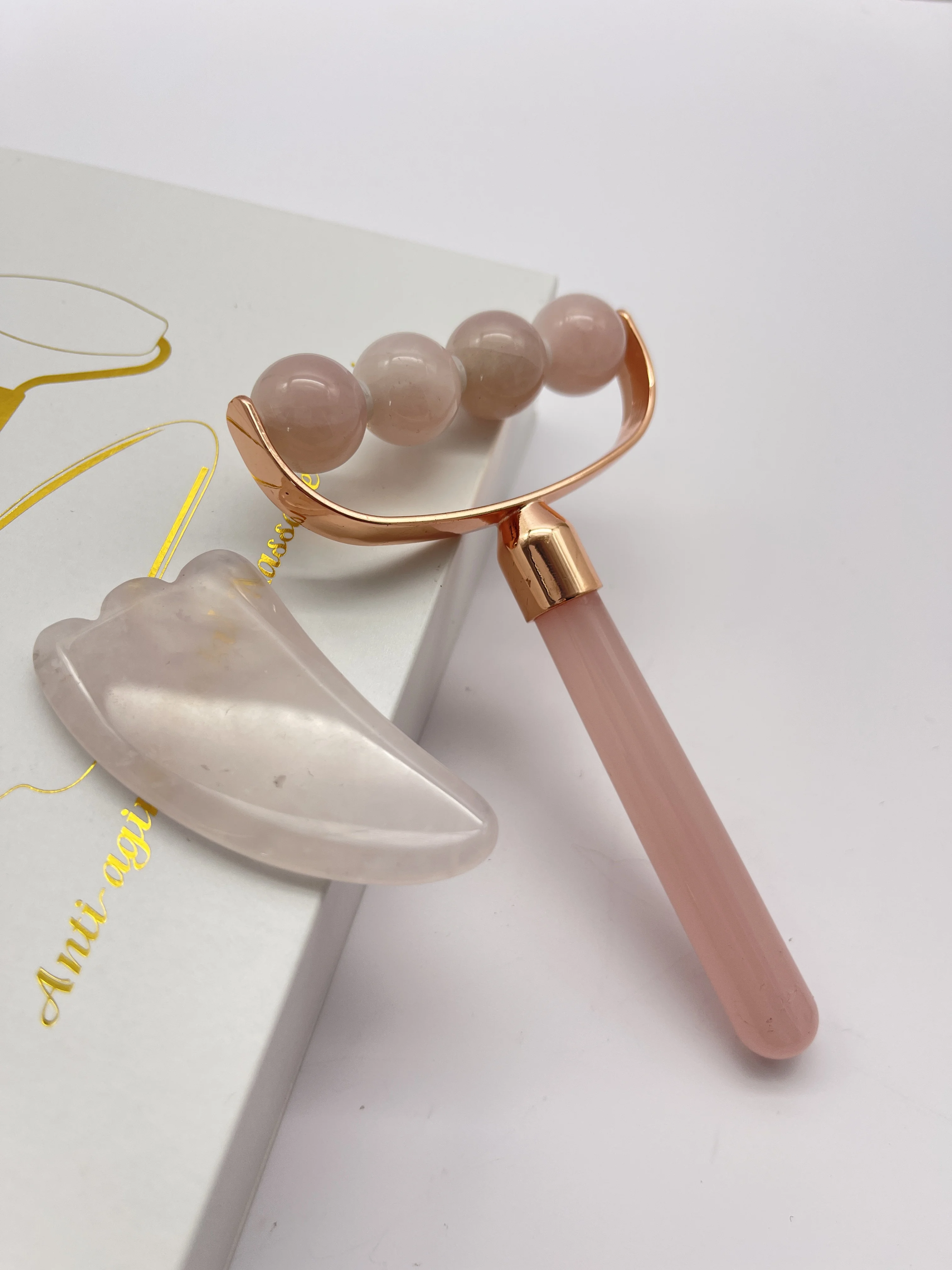 100% nature stone resin rod  Anti Aging Therapy Skin Care tool Rose Quartz Pink Crystal Jade Face Roller For Face