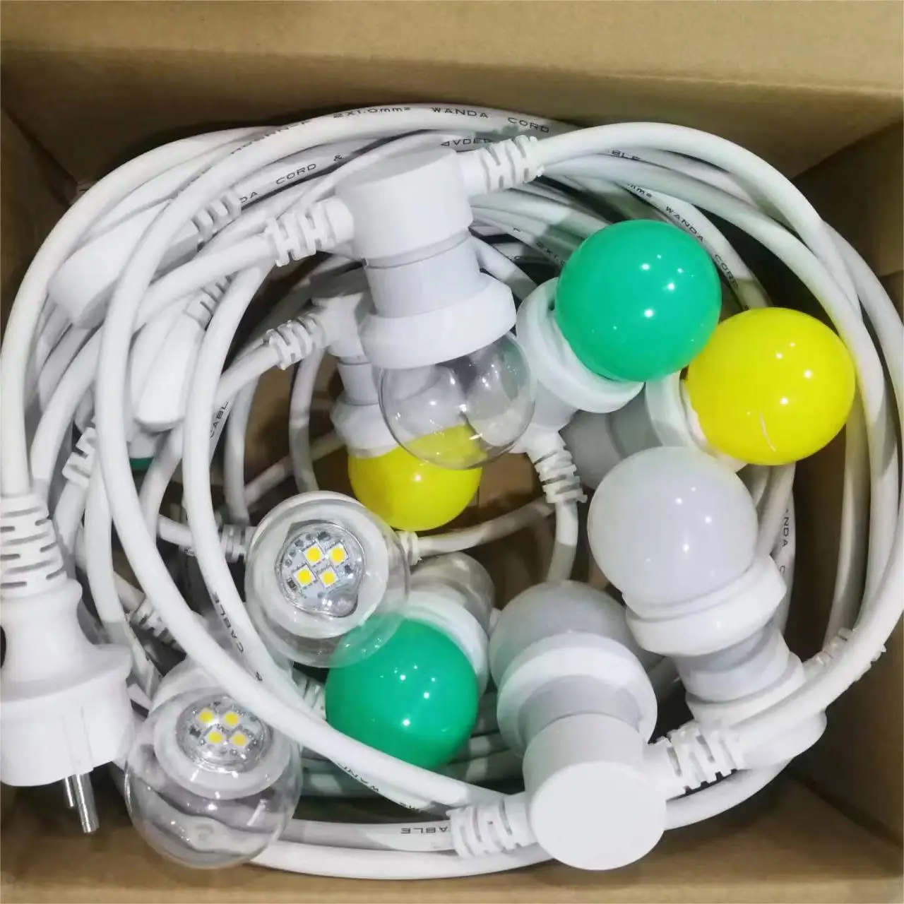 10m 5m Low Voltage Belt light G50 RGB Multicolor Unbreakable Globe Ball Bulb LED Chain Festoon String Light