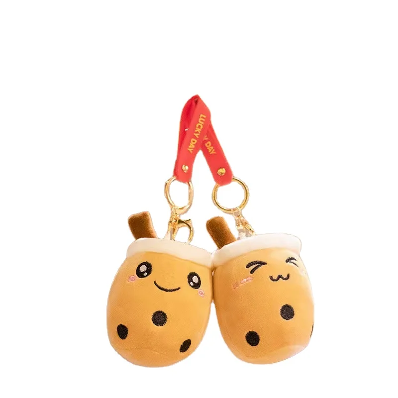 10cm boba key chain cute milk tea cup plush toy milk tea doll bag pendant key chain