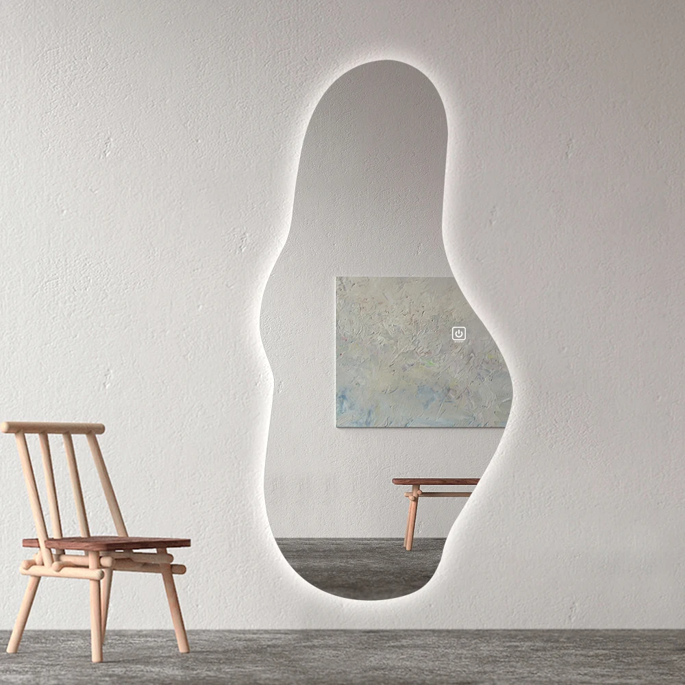 Creative home led decorative mirror special-shaped wall-mounted full-dressing body clothing store fitting mirror