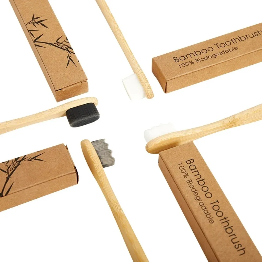 Bamboo Toothbrush Biodegradable20,000 High Bristle Count Toothbrush - Micro-Nano Extra Soft Bristles for Sensitive Teeth