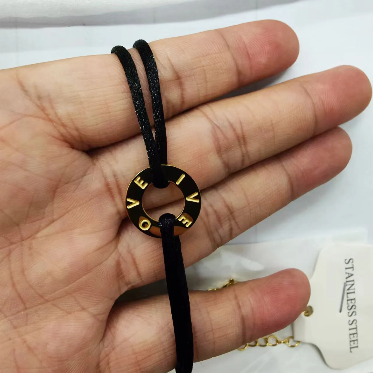 Fashion Custom engravable blank circle charm knot Wax rope Cord Bracelet Adjustable string bracelets Love inspirational Jewelry