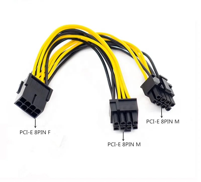  PCIe 8 Pin до 2X8 (6 + 2) PCI Express адаптер питания PCIE Y-разветвитель Удлинительный кабель 18awg 20