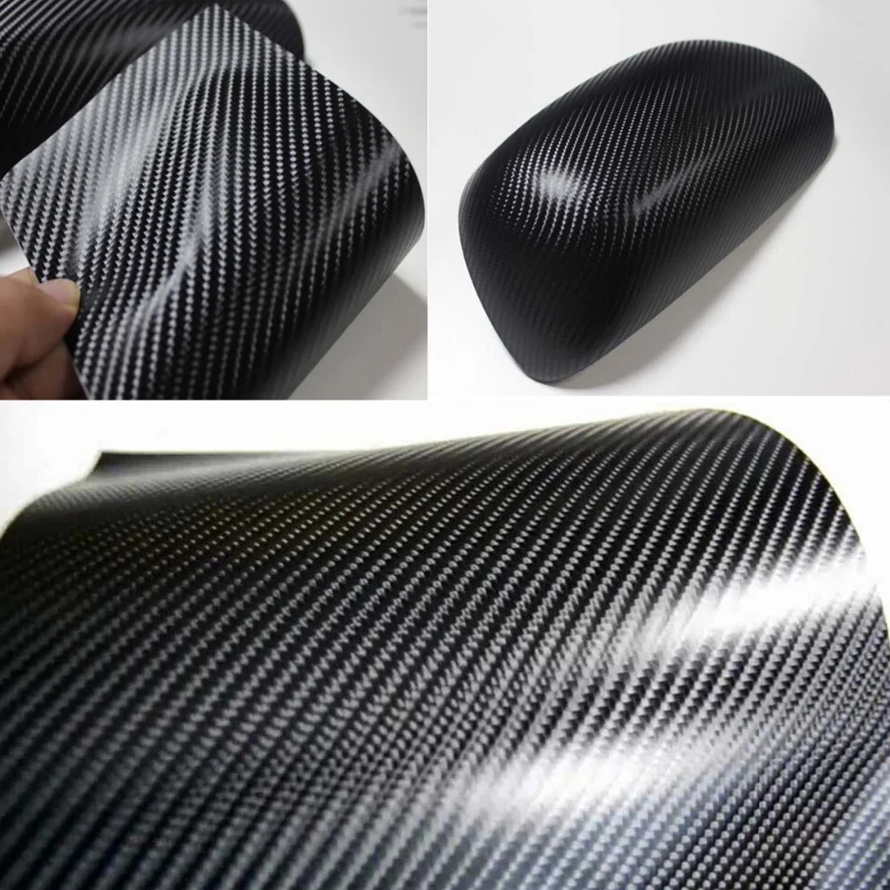 Car Wrap Vinyl Bubble Free Adhesive Black 3D 4D 5D Carbon Fiber Vehiclel Car Cover Wrapping Vinyl Film