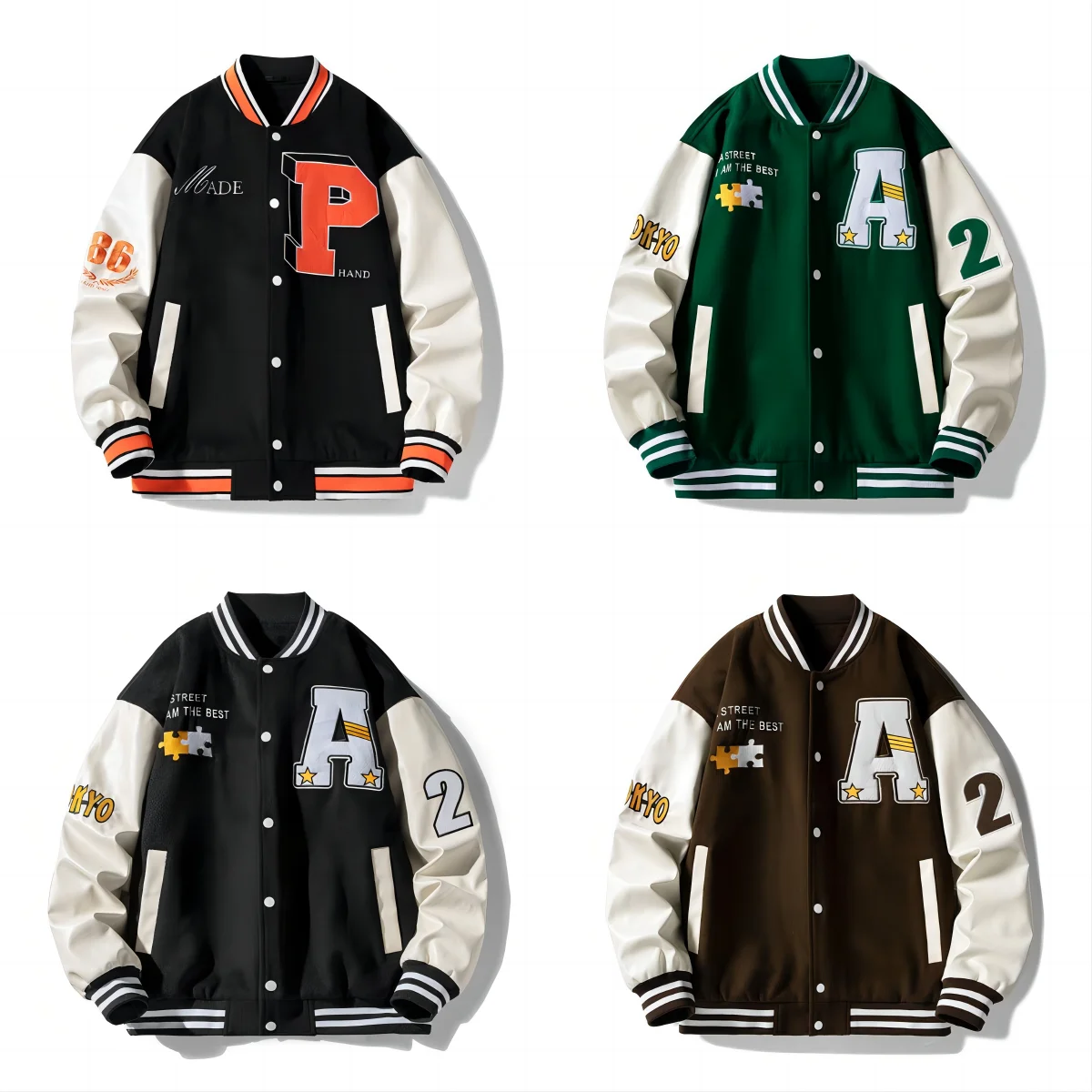 2024 Spring Hot Selling New Baseball Jacket Sportswear Trendy Letter Print  Couples Casual Jacket For Men