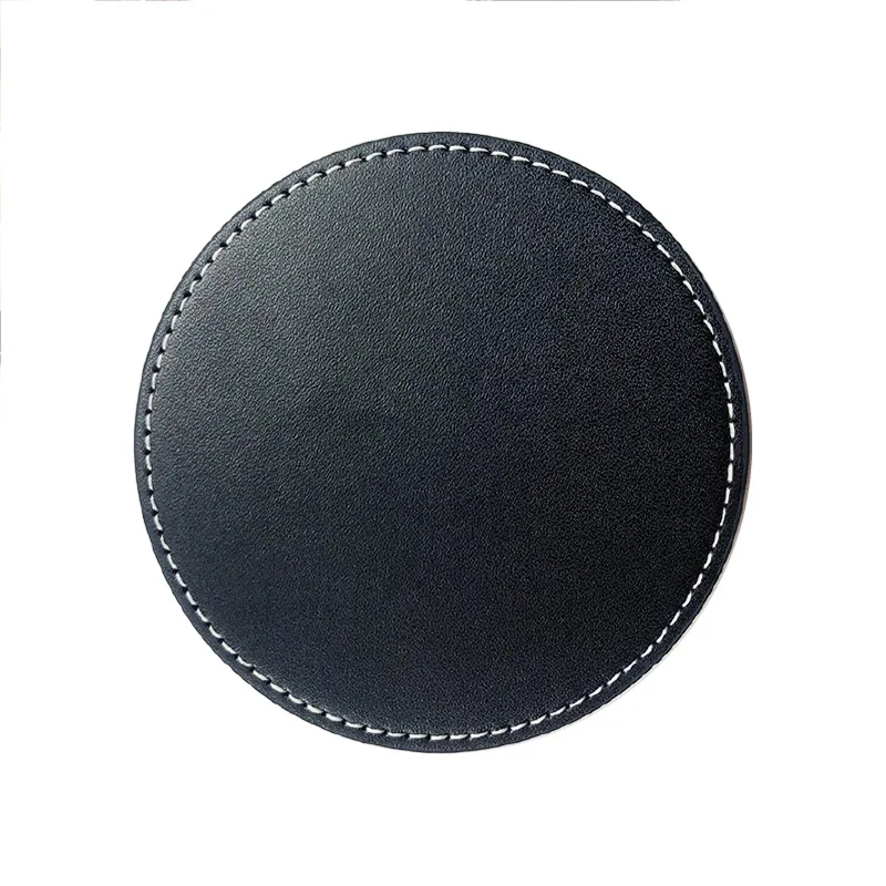Hot Selling Non-Slip Leather Coaster Set Custom Printing round Placemat Various Types Coffee Tea Cups Kitchen Dining Home Use