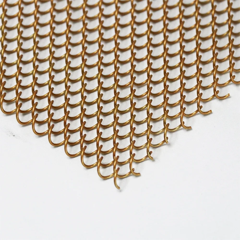 Customized bronze/gold aluminum Chain Link Mesh for Hotel ceiling decorative curtain