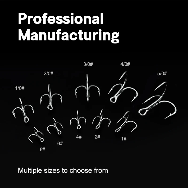 HOWELL High Carbon Steel Round Bend Fishing Tackle Light Tin Corrosion Resistant Saltwater Treble Hook Fish