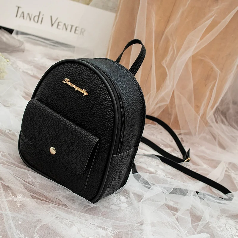 Teenage Girls small Female Phone Pouch Multi-Function Small Bagpack shoulder bag pu leather mini backpack women