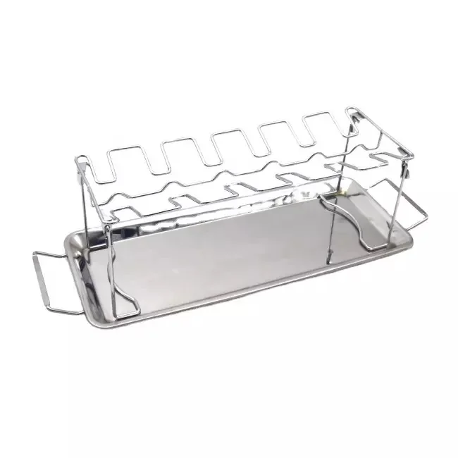 Kitchen Cooking Tool Foldable Stainless Steel Smoker Grill Roaster Stand Chicken Wing Leg Cooking BBQ Rack