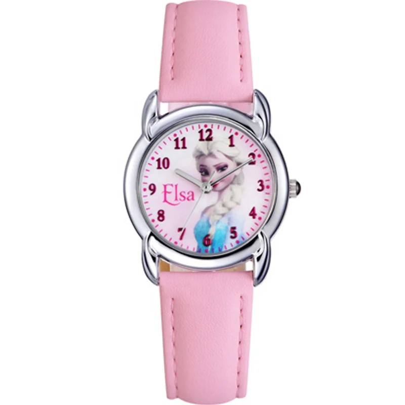 Official Disney license Frozen Princess Elsa Cute Cartoon Children Students Wrist Watch for Girl Gifts