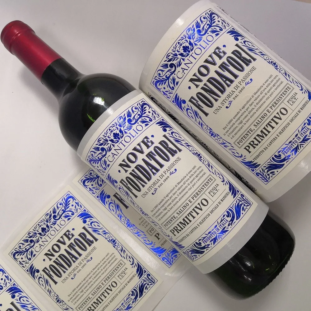 Premium Gold Foil Embossed Uv Spot Printed Custom Private Wine Packaging Labels Textured Paper Stickers For Red Wine Bottles