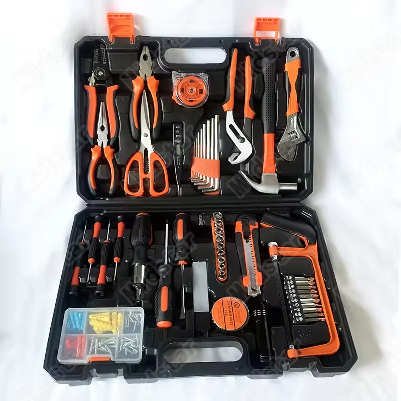 102 pcs woodworking electrician manual hardware toolbox set gift kit home use hardware kit hand tools kit