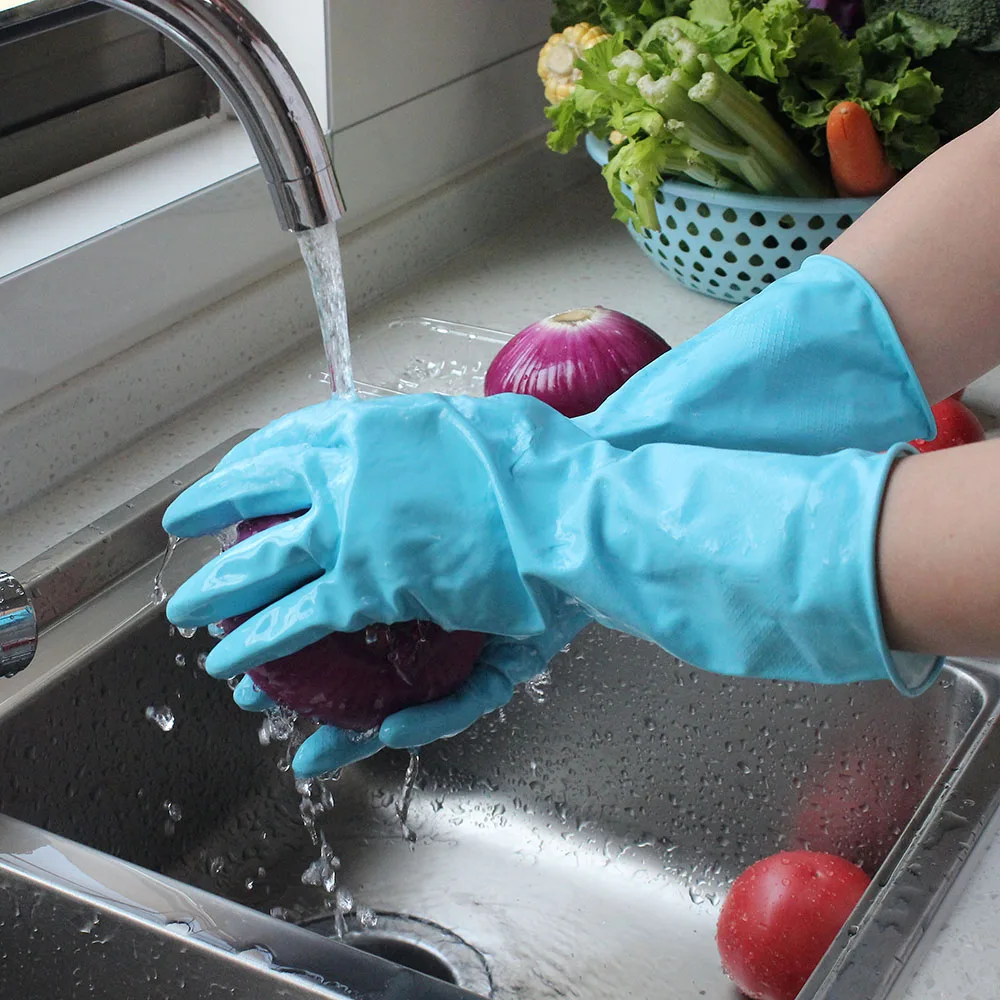 Household Latex Gloves Cleaning Fishing Gloves Waterproof Chemical Resistant Protective Gloves Workers