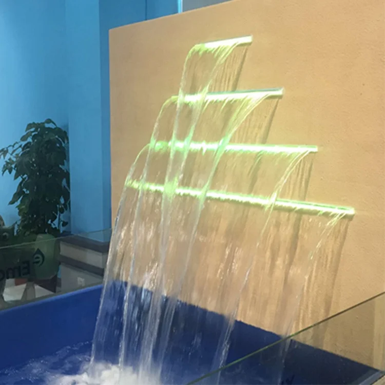 Colorful acrylic wall waterfall cascade fuente de pared