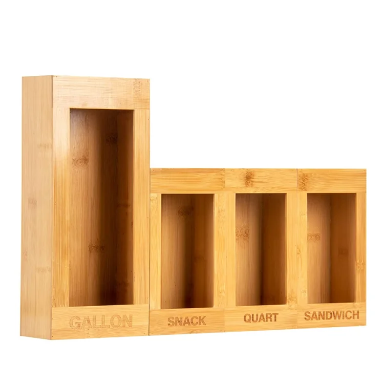 Top sale new design bamboo food grade containers ziplock bag organizer box