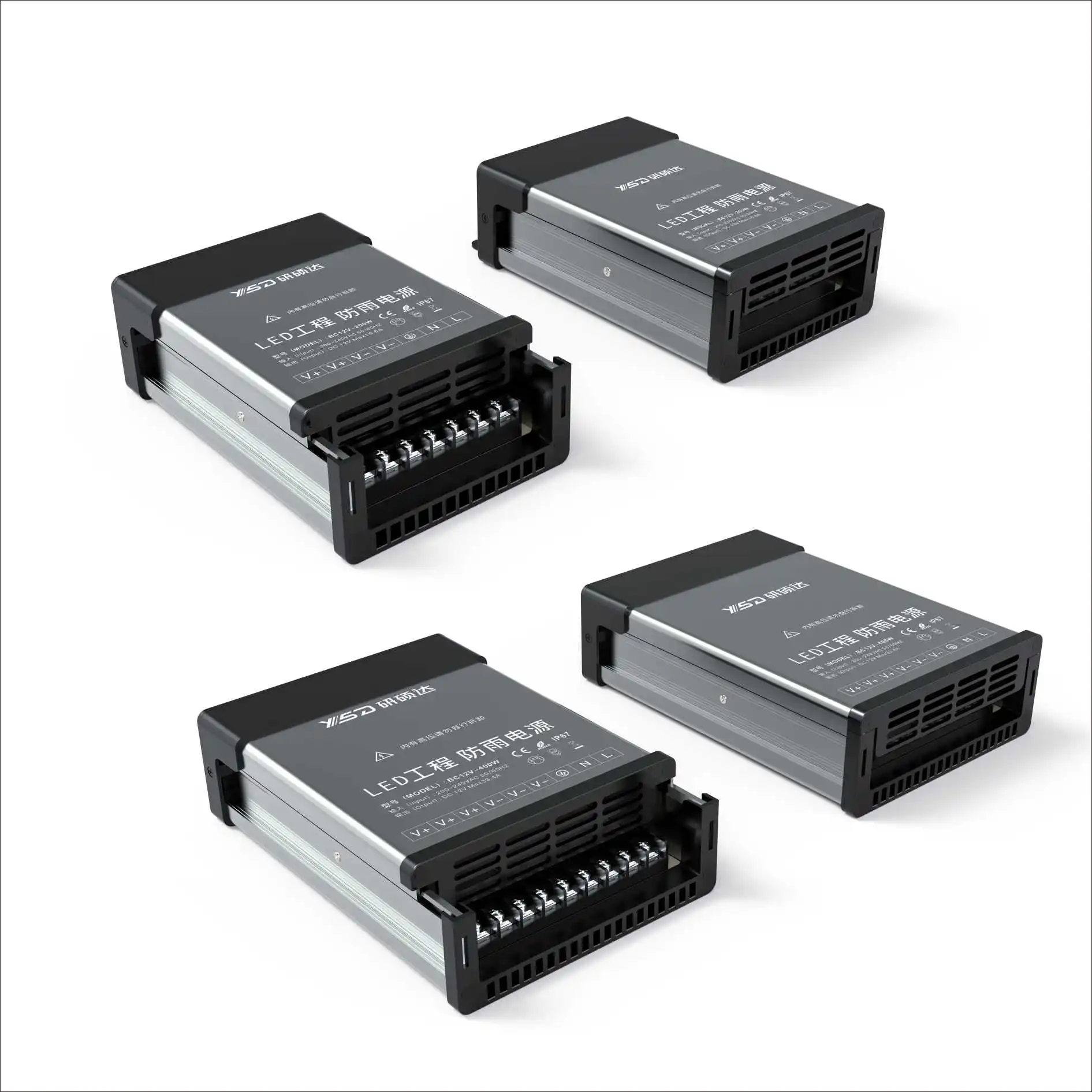 Rainproof 60W-400W Dc12V Smps Power Supply 24 Volt Constant Voltage Switching 230v Ac Dc Led Power Supply