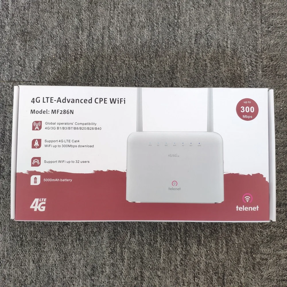 Беспроводной маршрутизатор LSUN MF286N 4G LTE CPE LSUN MF286U, со слотом для Sim-карты 4G, скорость 300 Мбит/с, домашний маршрутизатор cpe со встроенной батареей, 5000 мАч