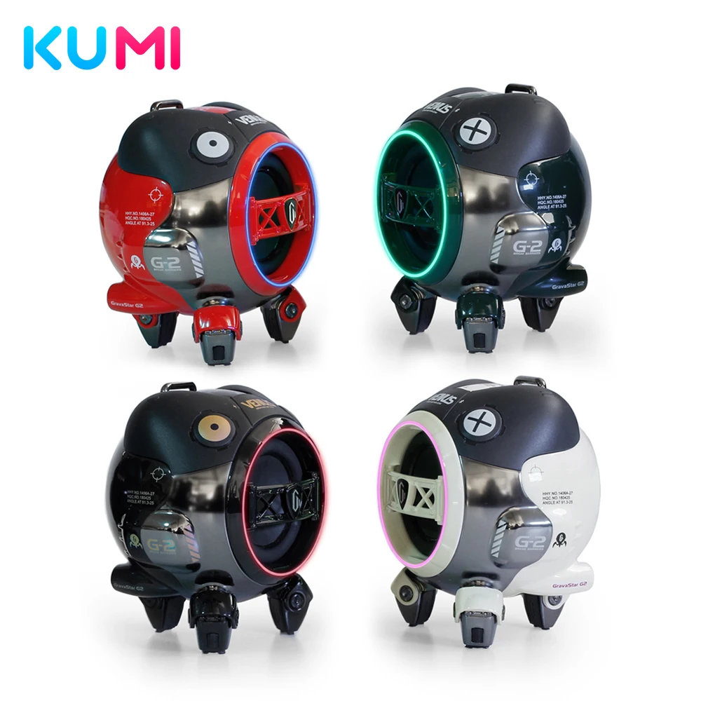 10W Wireless KUMI G2 BT Speaker Portable Outdoor Loudspeaker True Stereo Low Latency on with RGB