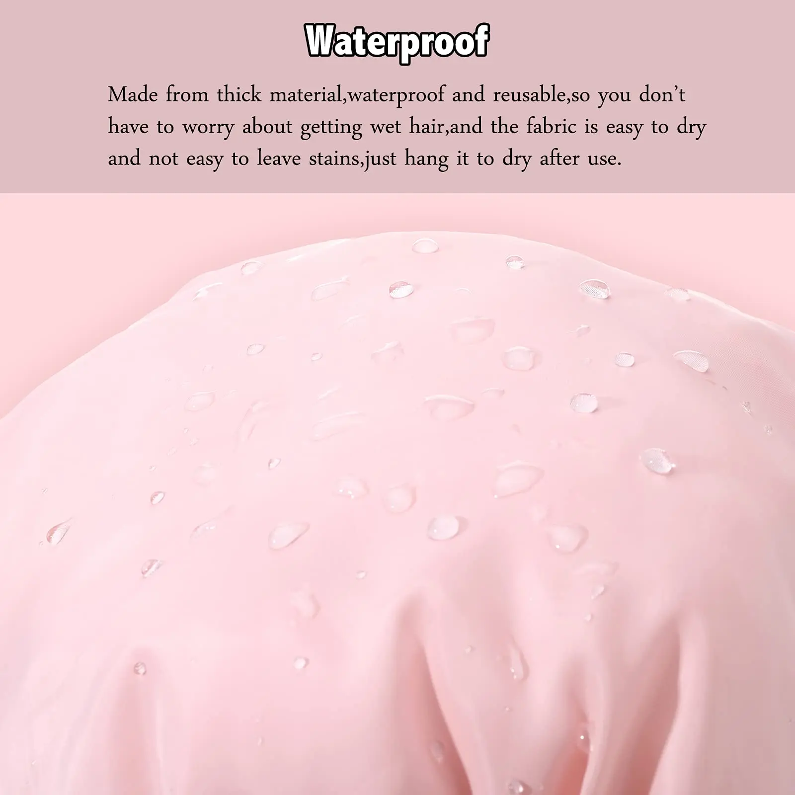 YSD Shower Cap Waterproof Luxury Shower Caps for Women Reusable Bath Hair Cap Fashion Shower Hat with Elastic