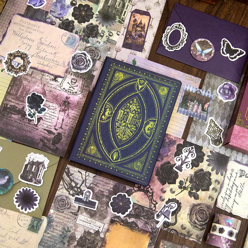 New gift box set retro account material combination sticker notebook diary notebooks journal