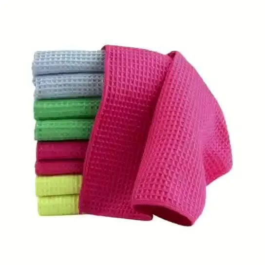 Customization Logo Microfiber waffle towel Quick Dry Window Kitchen Glasses Car Wash Cloth Microfiber Cleaning Cloths
