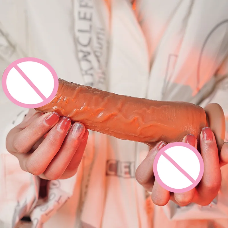 Real Skin Texture Realistic Dildo Remote Control Automatic Telescopic Swing Smart Heating Dildo Vibrator for Women 8 Inch