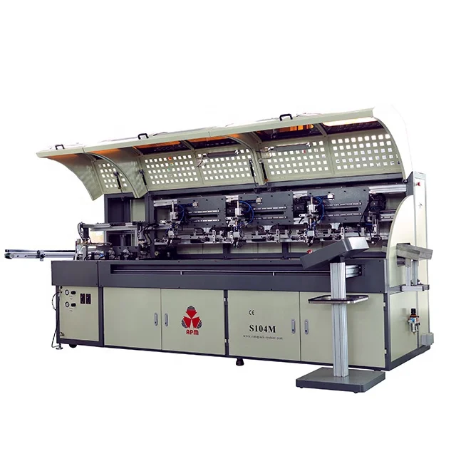 S104M 3 colors automatic bottle screen printing one station Shuttle Screen Printing Machine for Bottles and Cups Print