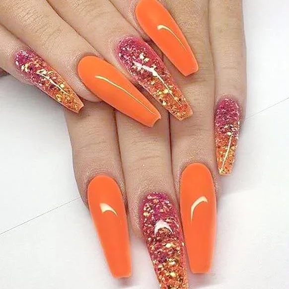 
24 Pcs 25 Colors Ombre Leopard Gradient Color Xxl Nail Tips Coffin Nail Press On Ballerina False Nail 