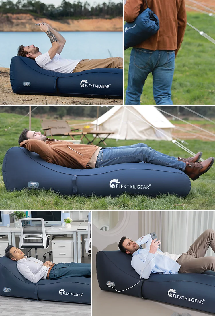 Hot Selling Inflatable Lounger Air Sofa Beach Sleeping Outdoor Sofa Outdoor Pool Furniture Patio Sun Loungers Sofa