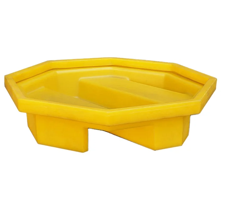 Industrial use single drum spill containment pallet 2-way entry nestable cargo turnaround spill pallet block