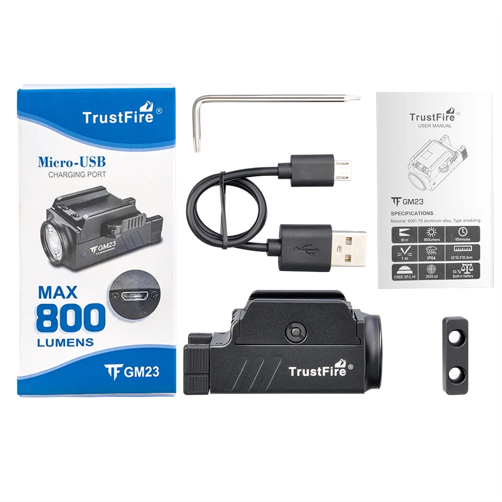  Популярное оружие Trustfire Gm23 для самообороны 800Lm ручной фонарь Тактические Полицейские