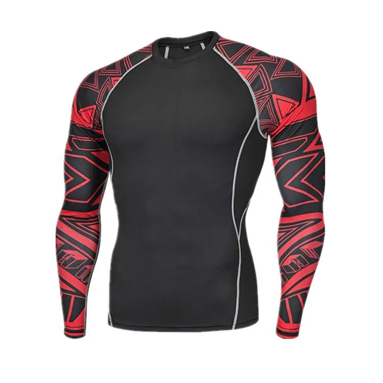 Men Compression Running T Shirt Fitness Quick Dry Rashgard Tight Long Sleeve Sport tshirt Training Jogging Shirts Gym Sportswear