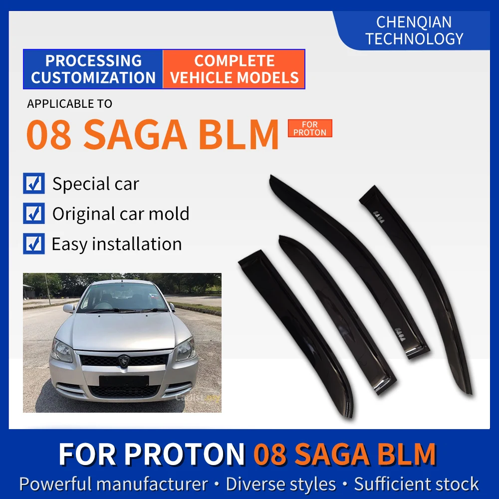 4 Pieces ABS Plastic Car Rain Guard Side Windows Sun Visor Windows visor For Proton 08 SAGA BLM