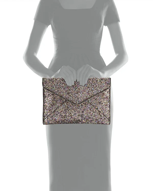 Wholesale Fashion Women Faux Leather Glitter Envelope Clutch Evening Bag Clutch Bags Leather Women