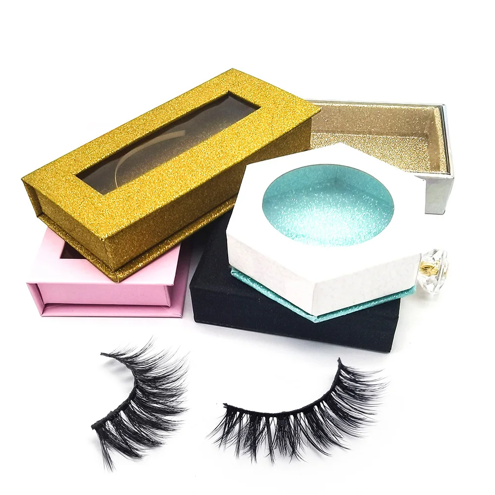 Natural style faux mink lashes wholesale 3d fluffy full strip eyelashes black cotton band false eye lashes