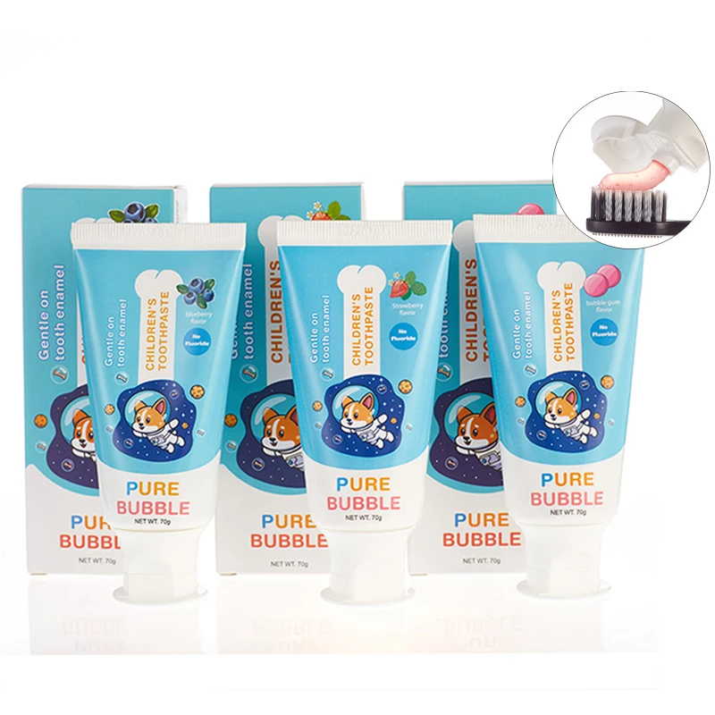 OEM Private Label 70g Fluoride Free Xylitol Probiotic Fruit Flavored Kids Toothpaste Wholesale Without SLS