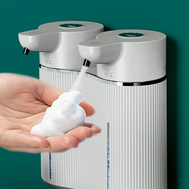 New Design Rechargeable Double Head Wall-mounted Hotel Bathroom Hand Sanitizer Shampoo Dispenser Automatic Soap Dispenser