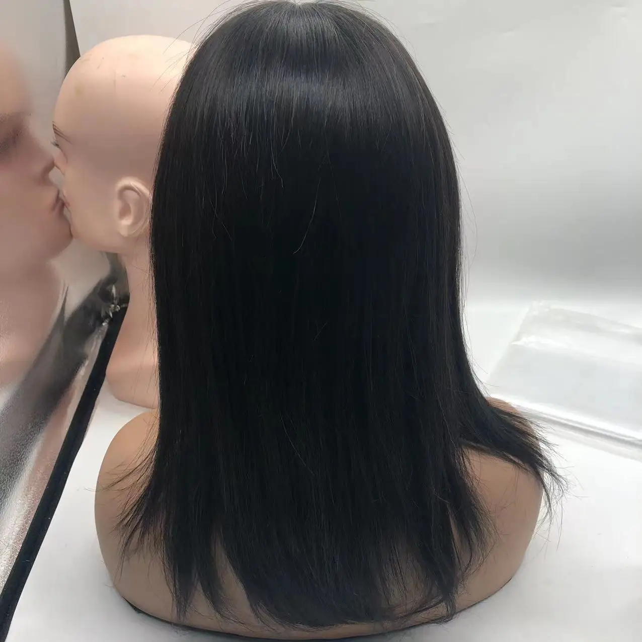 Center Silk Base Machine Made Wig Back Long Length Human Hair Bob Wig INDIAN Hair Top Quality Very Long Wig Medium 130% Average